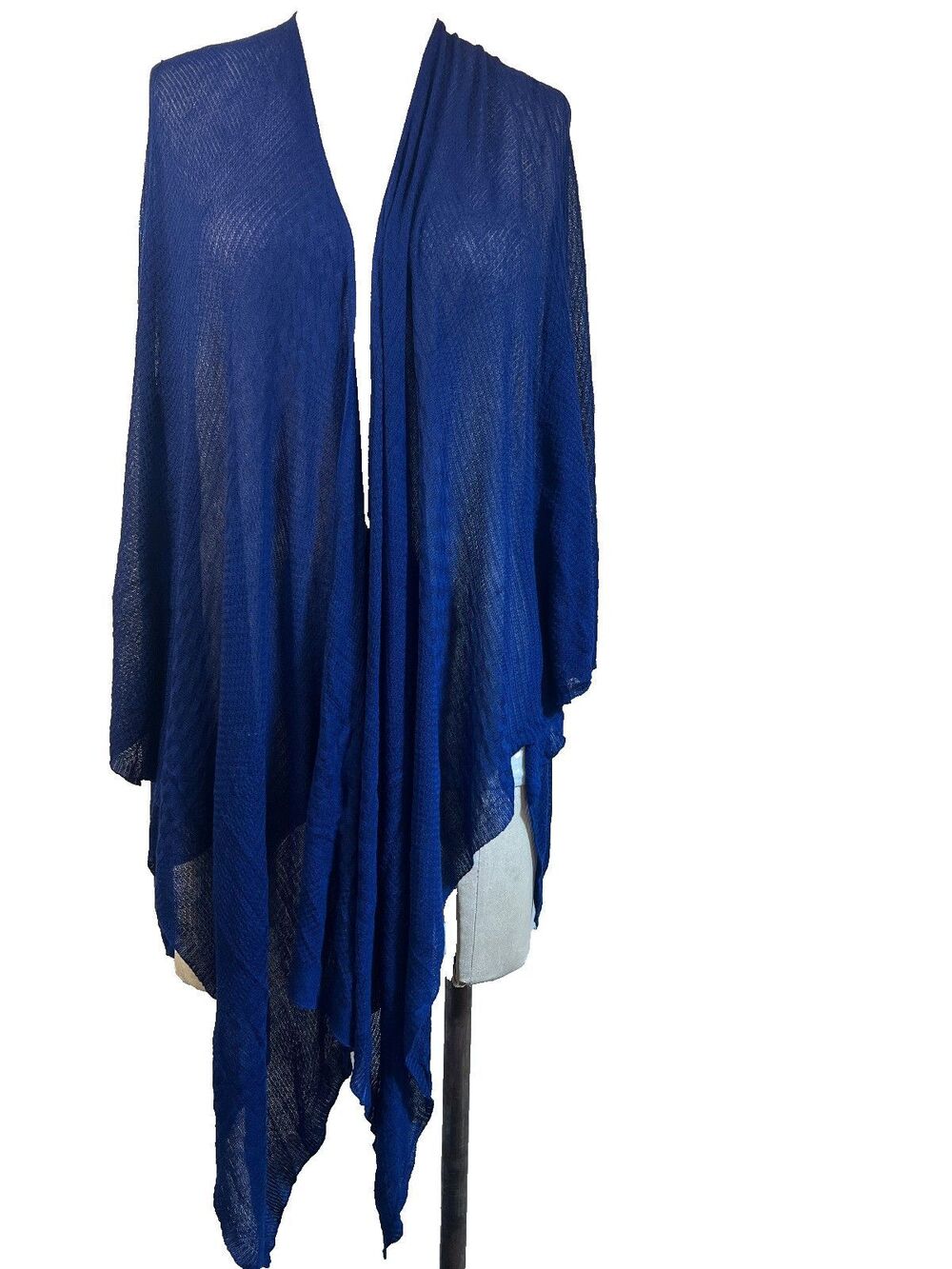 Bohemian Blue Transparent See Thru Soft Rayon Cardigan Shawl One Size SOFT